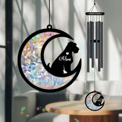 Personalized Schnauzer Onn Moon Suncatcher