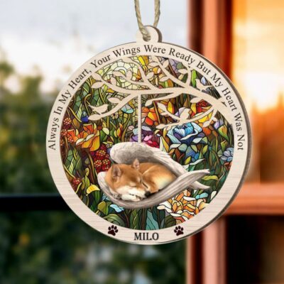 Personalized Shiba Inu Memorial Suncatcher Ornament