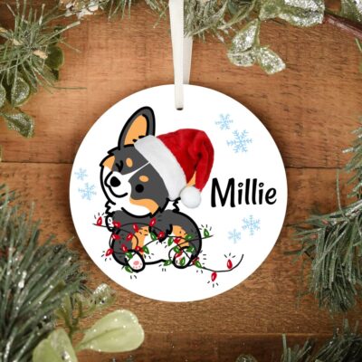 Personalized Tricolor Corgi Ornament