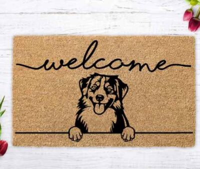 Personalized Welcome Australian Shepherd Mat