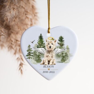 Personalized White Terrier Memorial Ornament