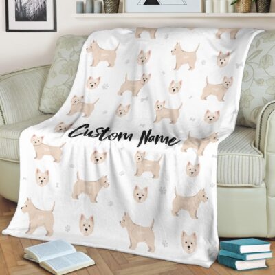 Personalized White West Highland Terrier Blanket