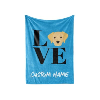 Personalized Yellow Labrador Retriever Blanket