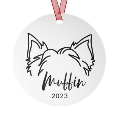 Personalized Yorkie Ears Ornament