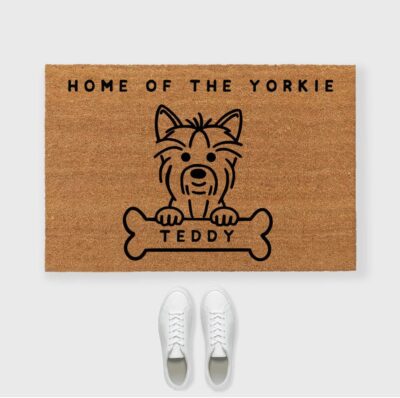 Personalized Yorkie Welcome Doormat