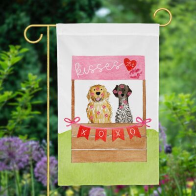 Valentines Kissing Booth Mix and Match Pet Garden Flag