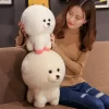 White Beige Bichon Frise Plush Toy Cute Puppy Soft Stuffed Dog Simulation Pet Kawaii Fluffy Baby 2 - Dog Gifts Store