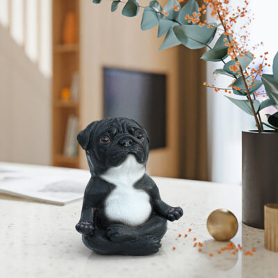 Yoga Pug Resin Car Decoration Statue