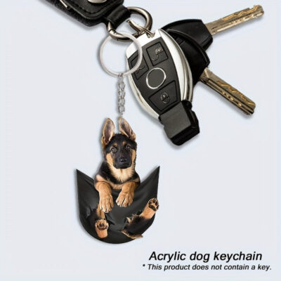 Acrylic German Shepherd Fan Keychain