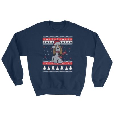 Basset Hound Graphic Ugly Christmas Sweatshirt