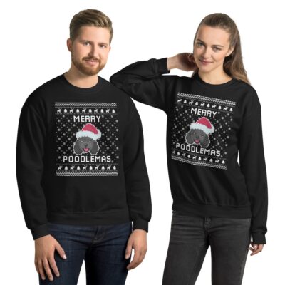 Black Poodle Ugly Christmas Sweatshirt