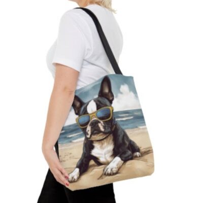 Boston Terrier Beach Tote Bag