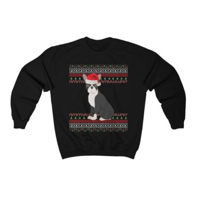 Boston Terrier Dog Lovers Christmas Sweatshirt