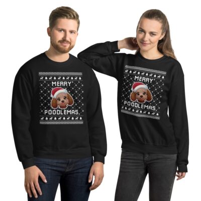 Brown Poodle Christmas Sweatshirt