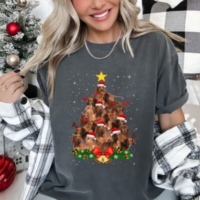 Christmas Dachshund Tree Funny Xmas T Shirt