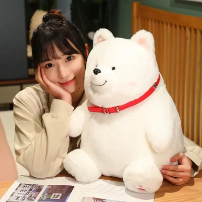 Chubby White Samoyed Plush Toy