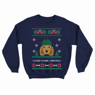 Cute Cocker Spaniel Dog Xmas Sweatshirt