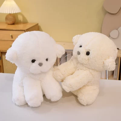 Cute Squatting Bichon Frise Dog Doll Plush