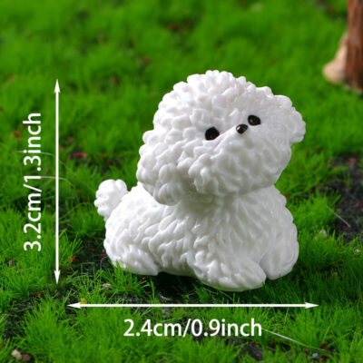 Cute White Dog Bichon Statue