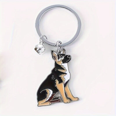 Cute Wolf German Shepherd Puppy Keychain