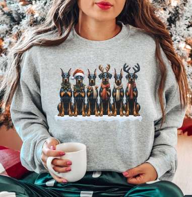 Doberman Dog Person Christmas Sweatshirt