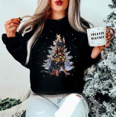 Doberman Mama Christmas Sweatshirt - Dog Gifts Store