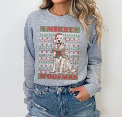 English Cream Retriever Ugly Christmas Sweatshirt