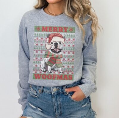 Frenchie Ugly Merry WoofmasSweatshirt