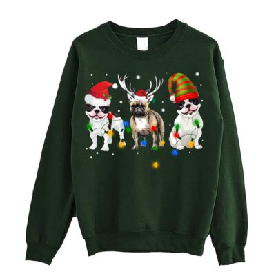 Funny French Bulldog Christmas Lights Sweatshirt