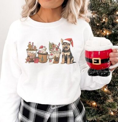 German Shepherd Christmas Coffee Sweatshirt