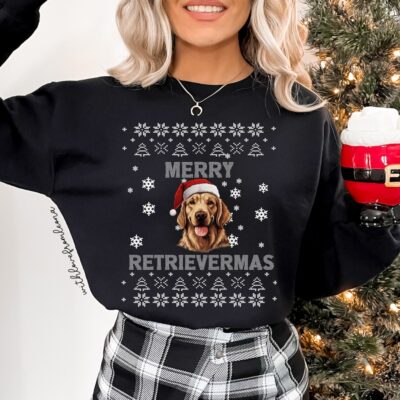 Golden Retriever Ugly Xmas Sweatshirt