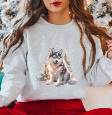 Husky Christmas Dog Mama Sweatshirt