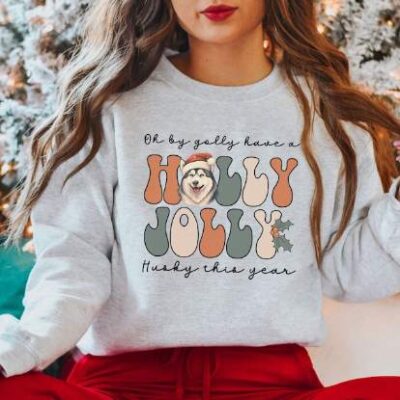 Husky Vintage Classic Christmas Holly Jolly Sweatshirt