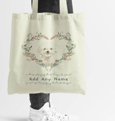 Personalised Bichon Frise Natural Tote Bag