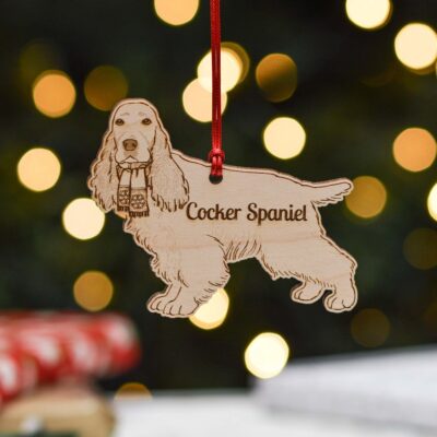 Personalised Cocker Spaniel Short Tail Dog Orrnament