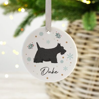 Personalised Scottish Terrier Ceramic Christmas Ornament