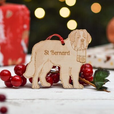 Personalised St Bernard Dog Decoration Ornament