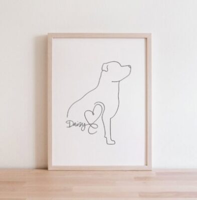 Personalised Staffordshire Bull Terrier Wall Art