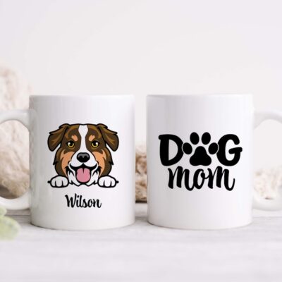 Personalized Australian Shepherd Love Mom Mug