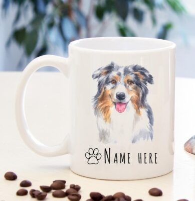 Personalized Australian Shepherd Paw Mug