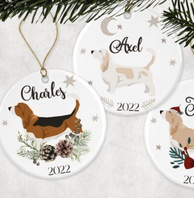 Personalized Basset Hound Lovely Ornament