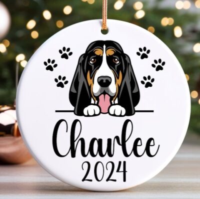 Personalized Basset Hound Paw Ornament