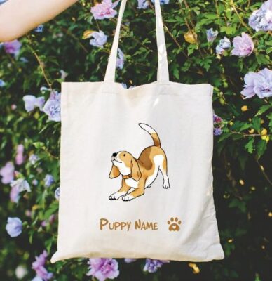 Personalized Beagle Lazy Tote Bag