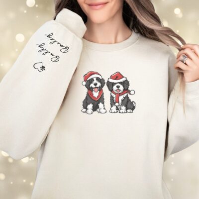 Personalized Bernedoodle Christmas Dog Mom Sweatshirt