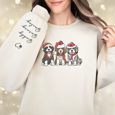 Personalized Bernedoodle Christmas Dog Sweatshirt