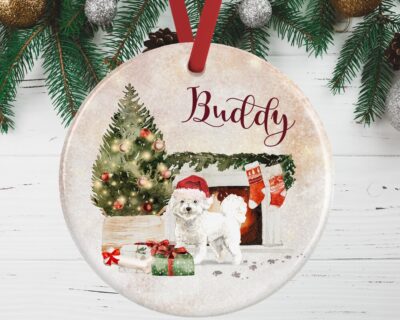 Personalized Bichon Frise Chistmas Ornament