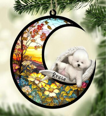 Personalized Bichon Frise Dog Memorial Suncatcher