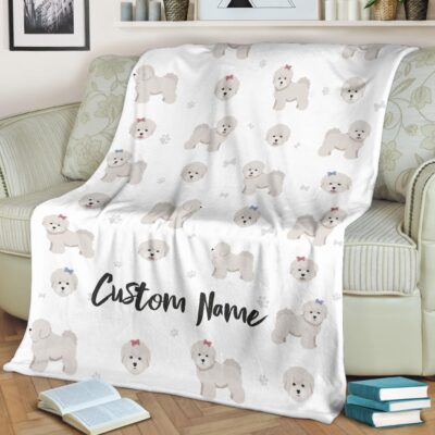 Personalized Bichon Frisé Mom Dad Blanket Throw