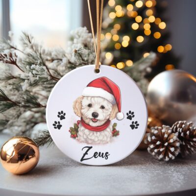 Personalized Bichon Frise Paw Ornament