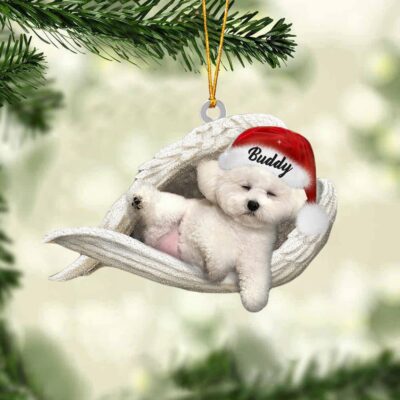 Personalized Bichon Frise Sleeping Angel Ornament